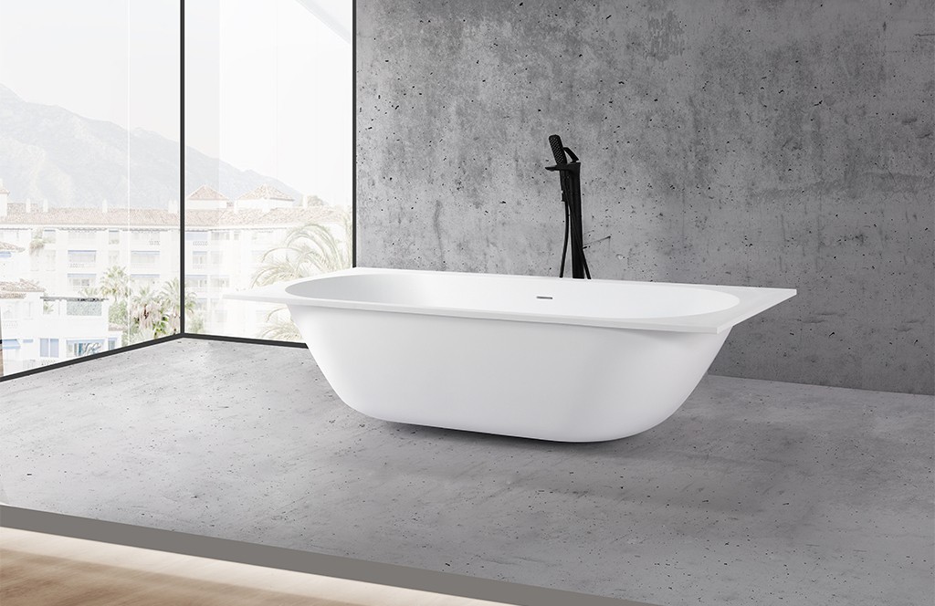 KingKonree black artificial stone bathtub manufacturer for hotel-1