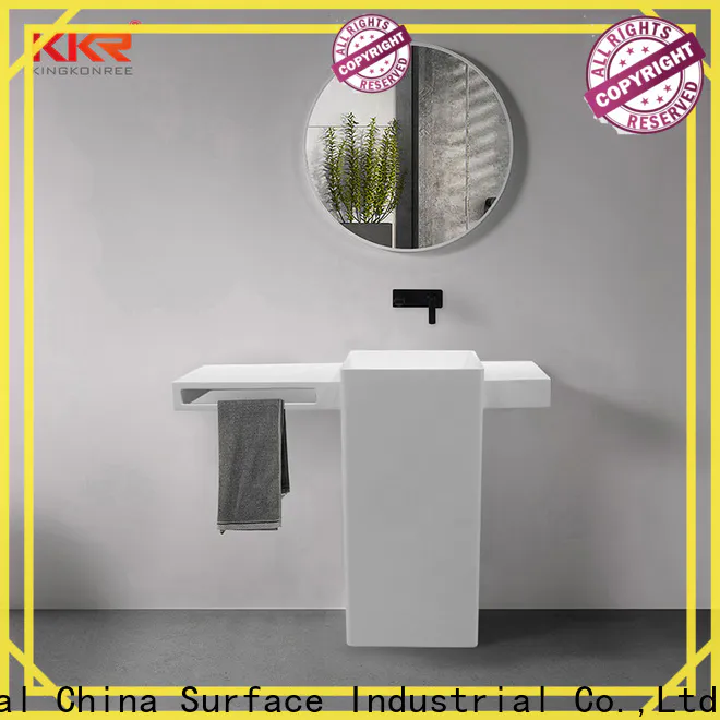 artificial pedestal wash basin factory price for bathroom