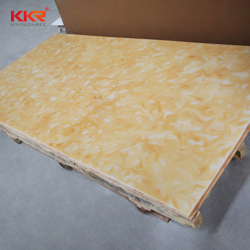 Yellow Pattern Translucent Solid Surface Sheet KKR-A105