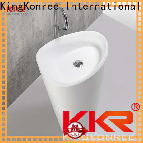 KingKonree solid pedestal sink factory price for hotel