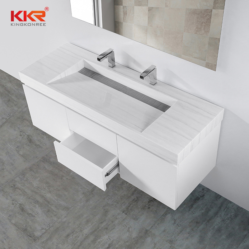 Marble Basin High Quality Bathroom Wall Hung Wooden Cabinet KKR-CAB004