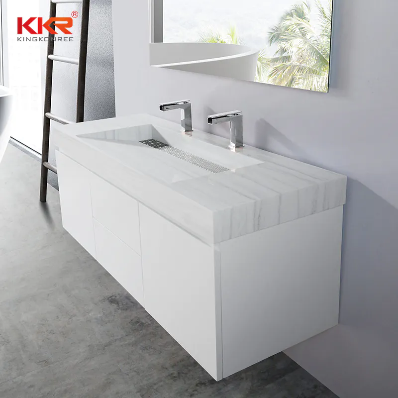 Marble Basin High Quality Bathroom Wall Hung Wooden Cabinet KKR-CAB004