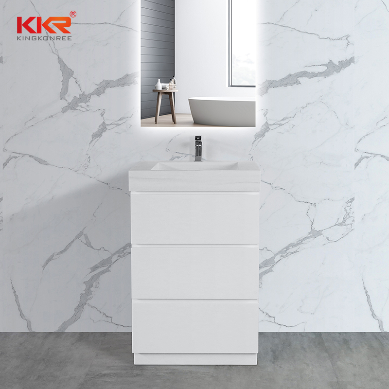Customized Design Bathroom Wooden Cabinet With Vanity Basin KKR-CAB001-USVS-24