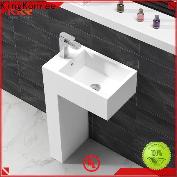 KingKonree gel stand alone bathroom sink design for hotel