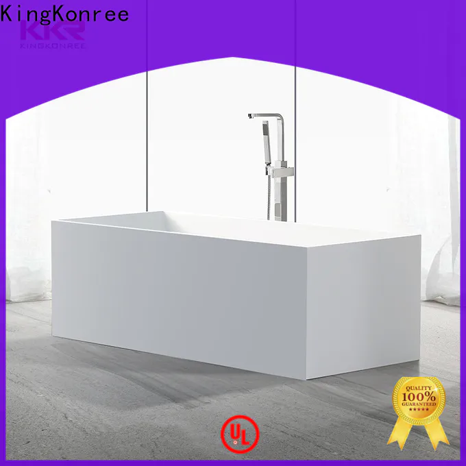 white solid surface bathtub supplier for shower room