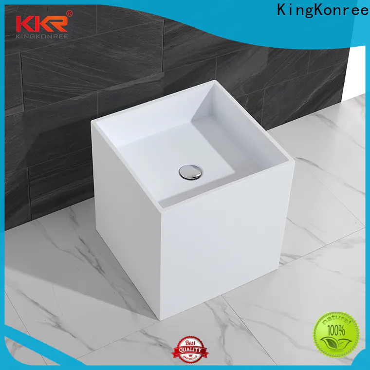 KingKonree resin free standing wash basin design for motel