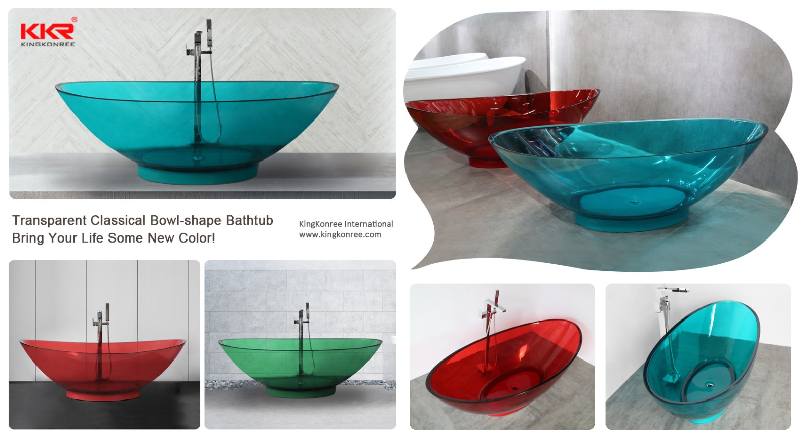 KingKonree freestanding acrylic soaking tubs custom for family decoration