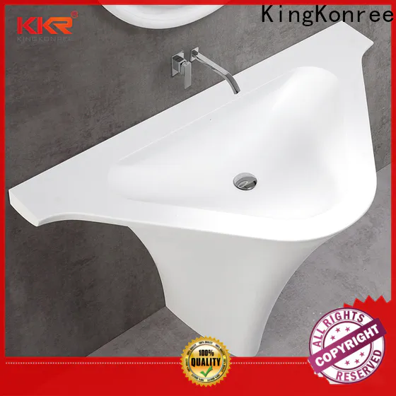KingKonree rectangle pedestal sink factory price for motel