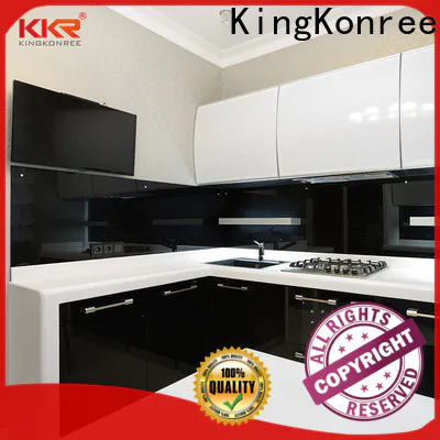 L shape solid surface worktop factory price for hotel