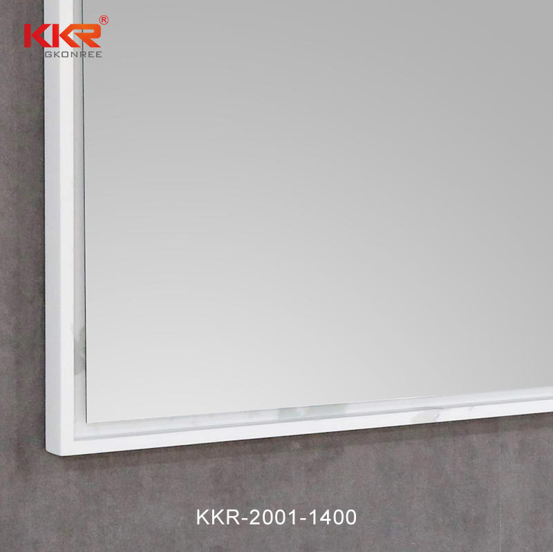 Customized Wall hung Backlit Led Bathroom Mirror with Solid Suface Frame