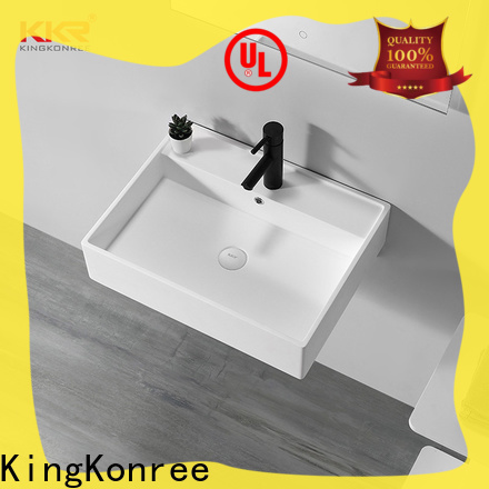 KingKonree acrylic wall hung basin 600mm customized for bathroom