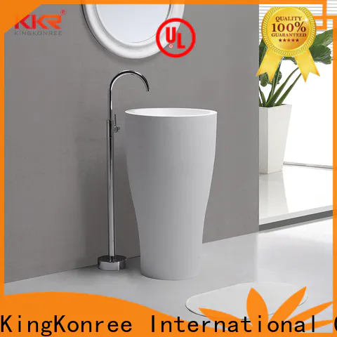 KingKonree black freestanding pedestal sink supplier for motel