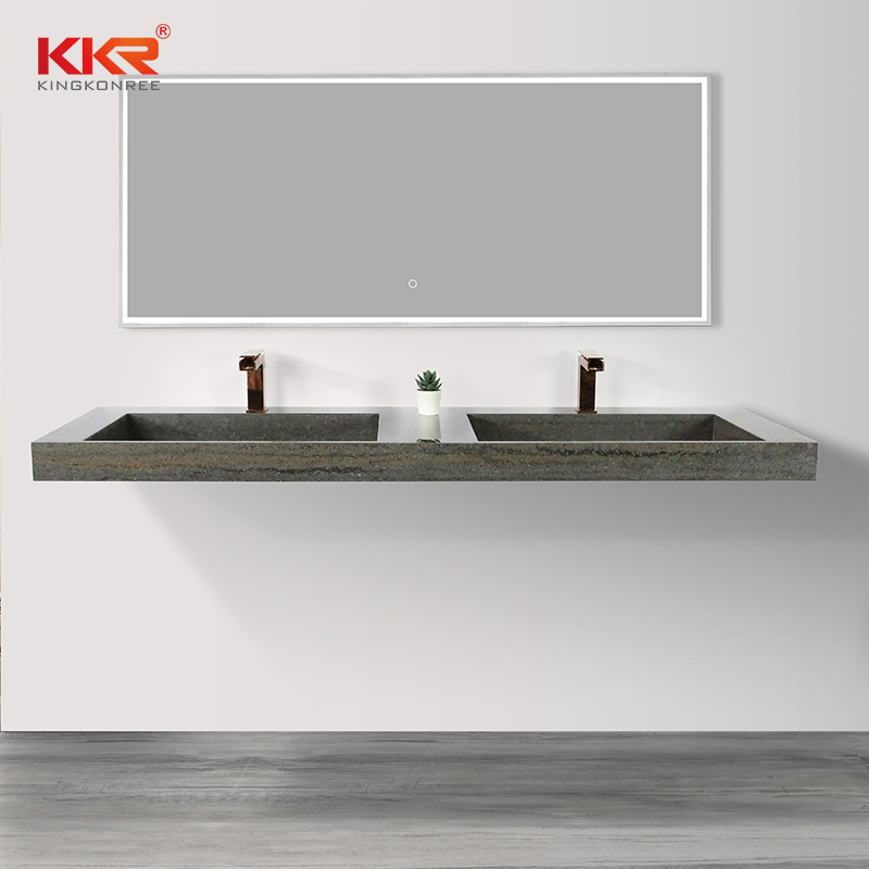 Hot Sales Artificial Stone Marble-looking Solid Surface Bathroom Wall-hung Basin KKR-M8873