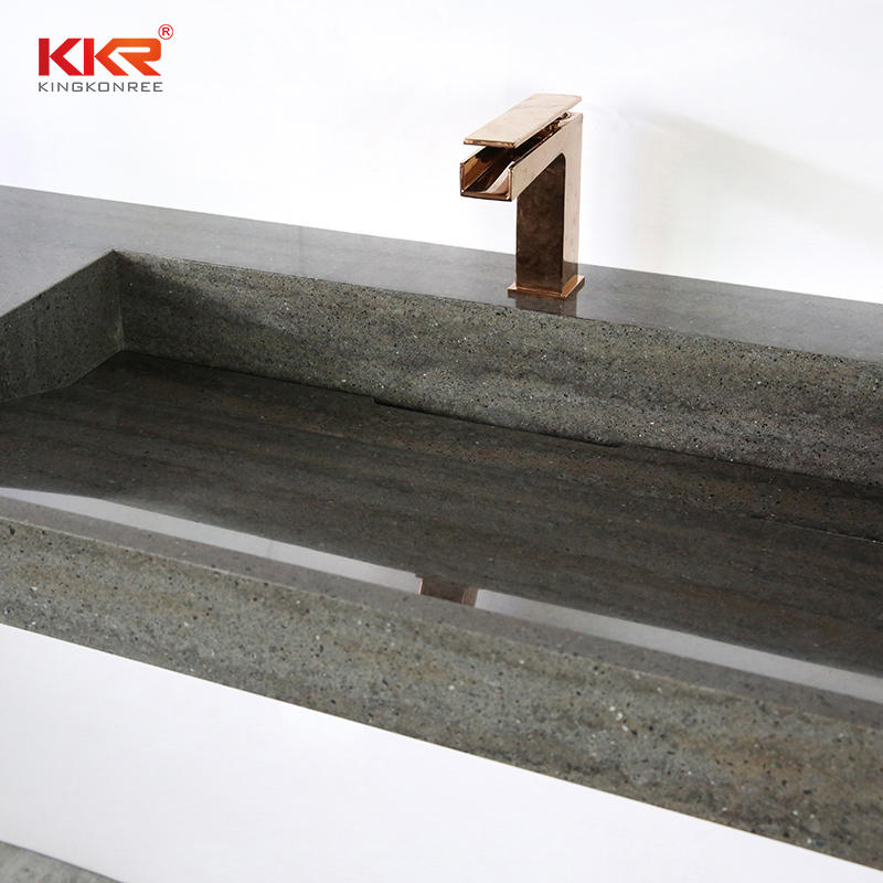 KKR Marble Pattern Wash Basin Modified Acrylic Solid Surface Wall Hung Bathroom Basins Bathroom Sink KKR-M8873-2