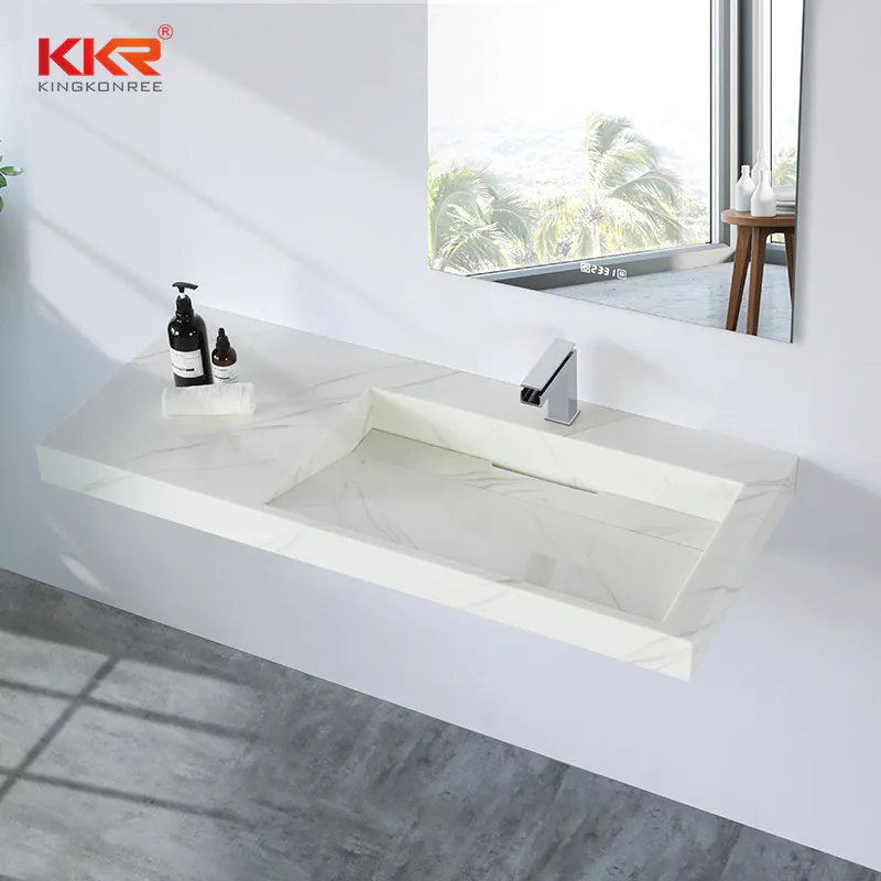 Fabricated Solid Surface Bathroom Vanity Sinks KKR-M8818-2
