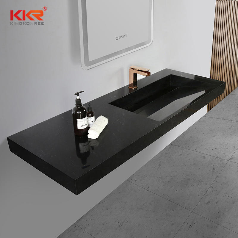 Hotel Modern Poly Marble Stone Basin Marble Solid Surface Rectangle Vessel Sink Bowl KKR-M7807
