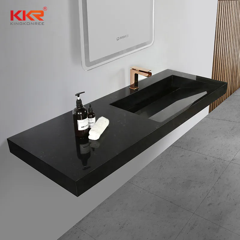 Hotel Modern Poly Marble Stone Basin Marble Solid Surface Rectangle Vessel Sink Bowl KKR-M7807