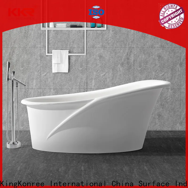 KingKonree white freestanding soaking bathtub OEM for family decoration