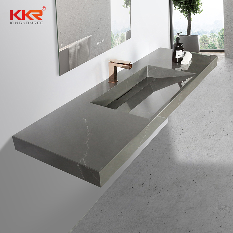 Artificial Stone Solid Surface Rectangular Bathroom Vanity Sinks Modern Bathroom Vanity Wash Basin KKR-M072