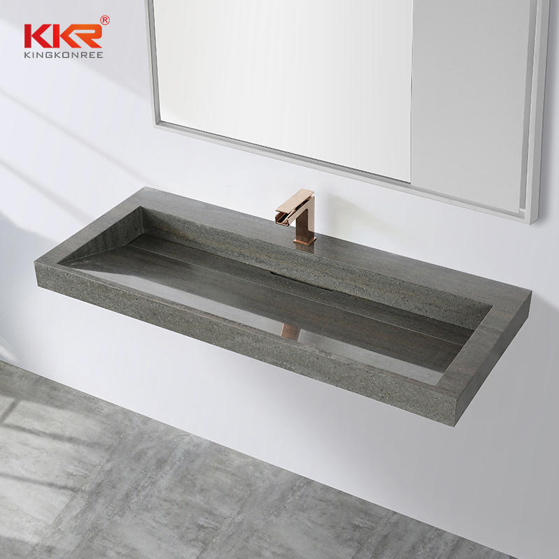 Artificial Stone Solid Surface Rectangular Bathroom Vanity Sinks Modern Bathroom Vanity Wash Basin KKR-M8873-1