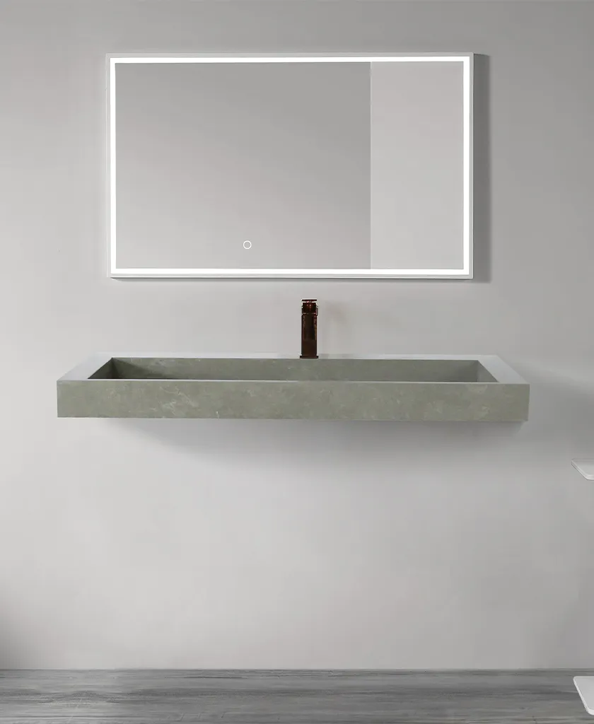solid wall mounted basin with towel rail customized for home