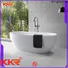 KingKonree black solid surface freestanding tub OEM for shower room