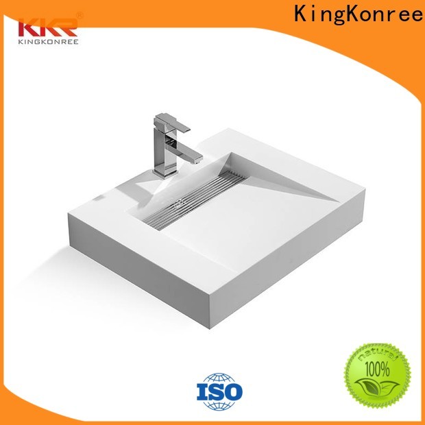 KingKonree solid stone resin wall hung basin design for home