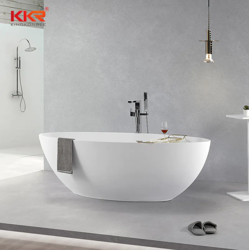 Customize Solid Surface Bath Freestanding Bathroom Stone Resin Bath Tub KKR-B093