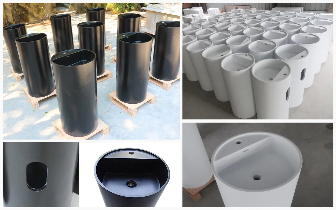 artificial free standing wash basin factory price for motel