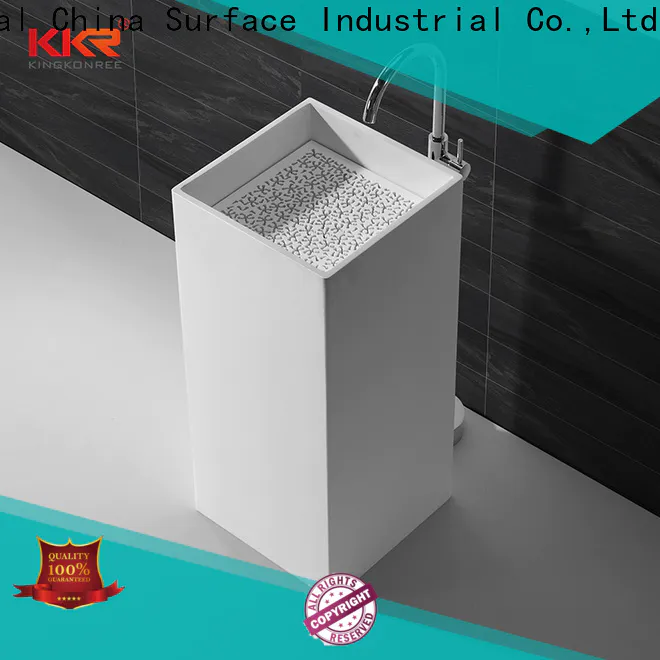 KingKonree marble freestanding pedestal sink design for hotel
