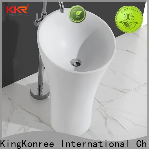 pan shape pedestal sink customized for hotel