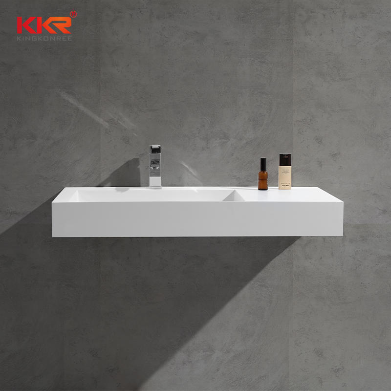 KKR Hotel Bathroom Sink Acrylic Solid Surface Wall Hung Wash Basin KKR-1375