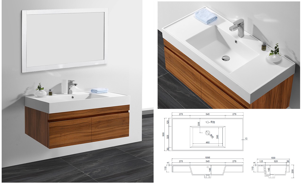 KingKonree rectangle sink basin with cabinet design for bathroom-4