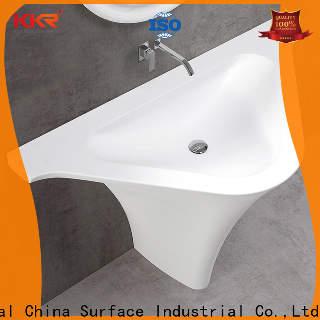 mounted stone resin wall hung basin customized for hotel