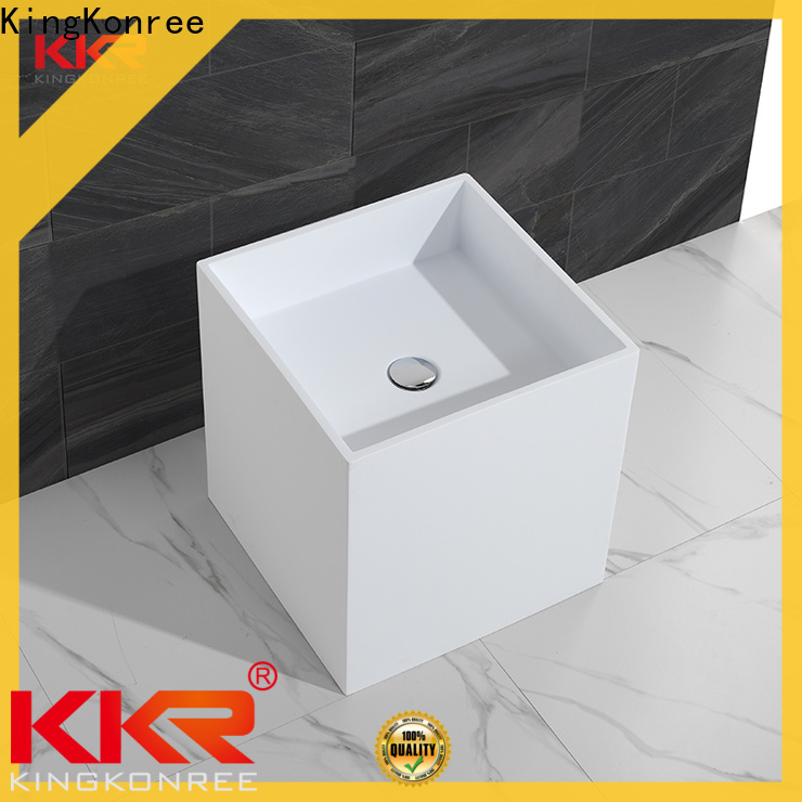 KingKonree artificial freestanding pedestal sink design for home