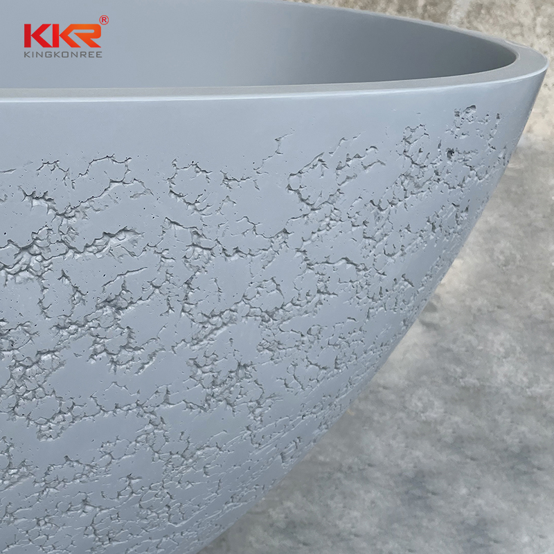 Artificial Stone Small Corner Bathtub 1000mm Freestanding Bath Tubs KKR-B003