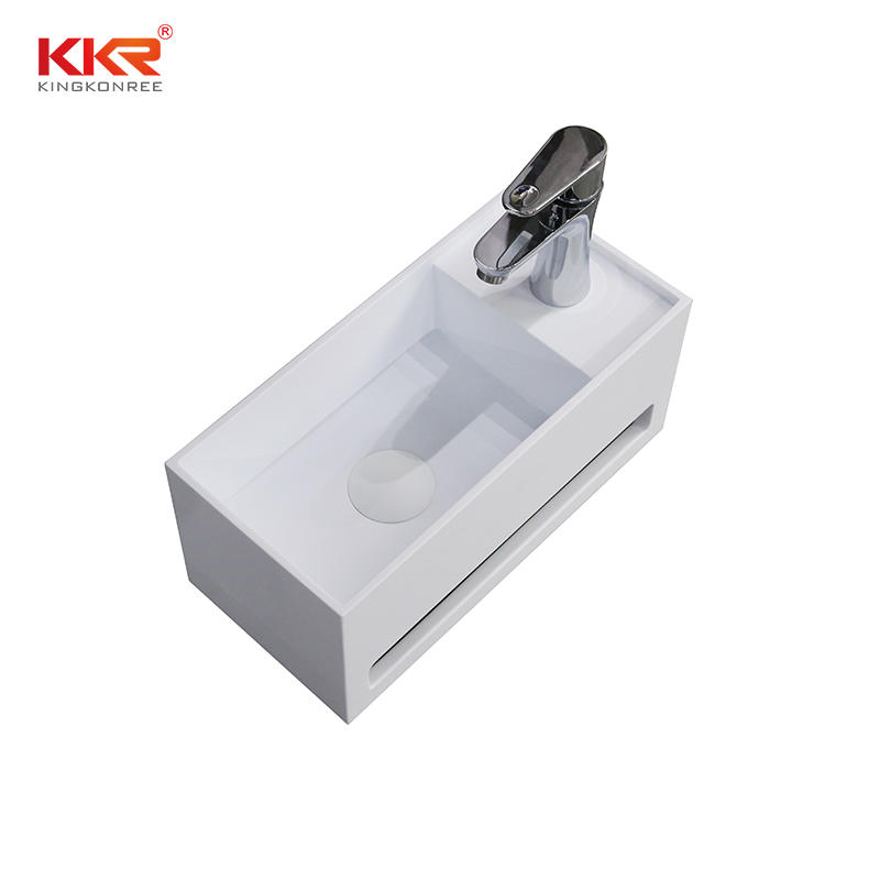 Good Quality Toilet White Elegant Basin With Towels Shelf Small Bathroom Sink KKR-1104-A