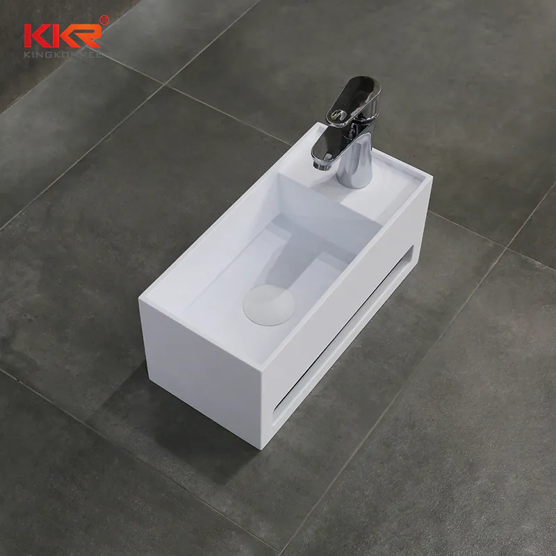 Good Quality Toilet White Elegant Basin With Towels Shelf Small Bathroom Sink KKR-1104-A
