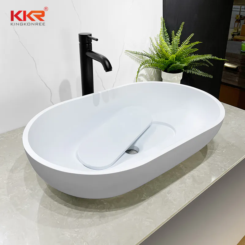 Modern Design Solid Surface Bathroom Counter Sink KKR-1004