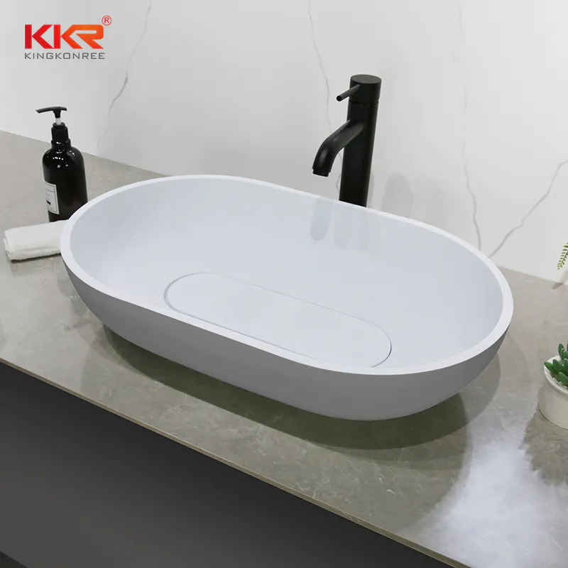 Modern Design Solid Surface Bathroom Counter Sink KKR-1004