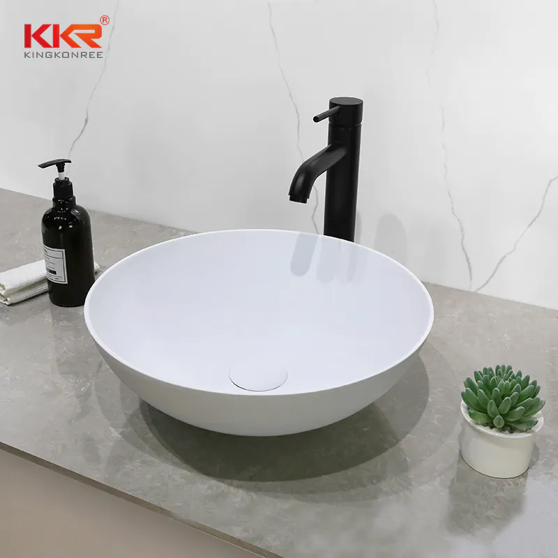 KKR Customized Size Solid Surface Wash Basin Bathroom Stone Resin Basin KKR-1001