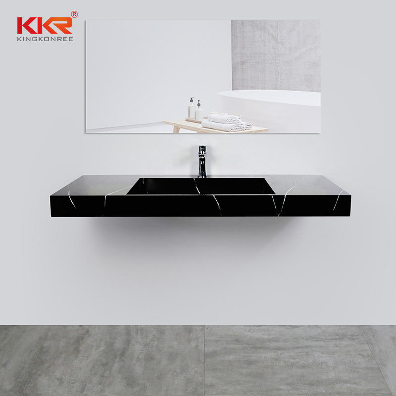 Modern Luxury Art Wall Hung Mounted Sink Solid Surface Acrylic Wash Washbasin Wall Hang Bathroom Basin KKR-USVS-48 - 8858