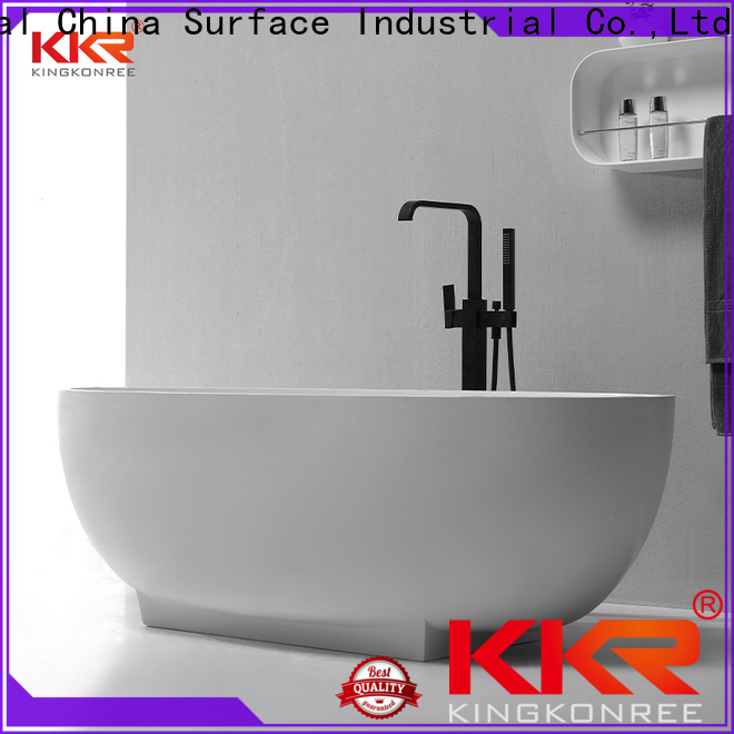 KingKonree durable resin stone bathtub free design for shower room