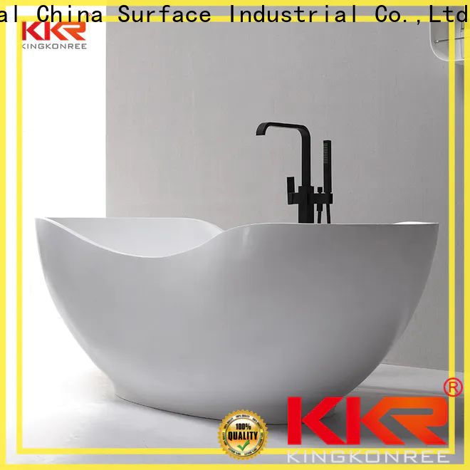 KingKonree bulk production solid surface freestanding bathtub manufacturer for family decoration