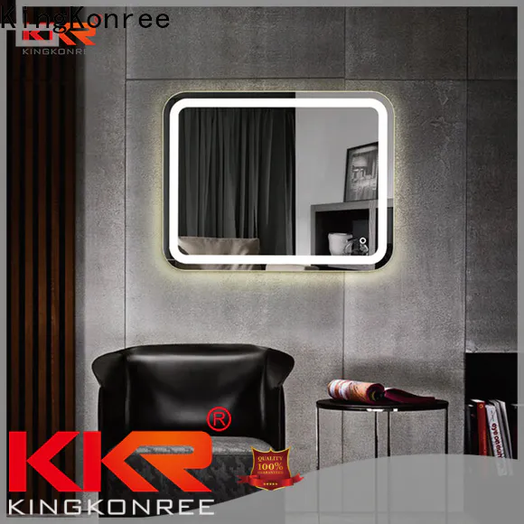 KingKonree illuminated led mirror customized design for home