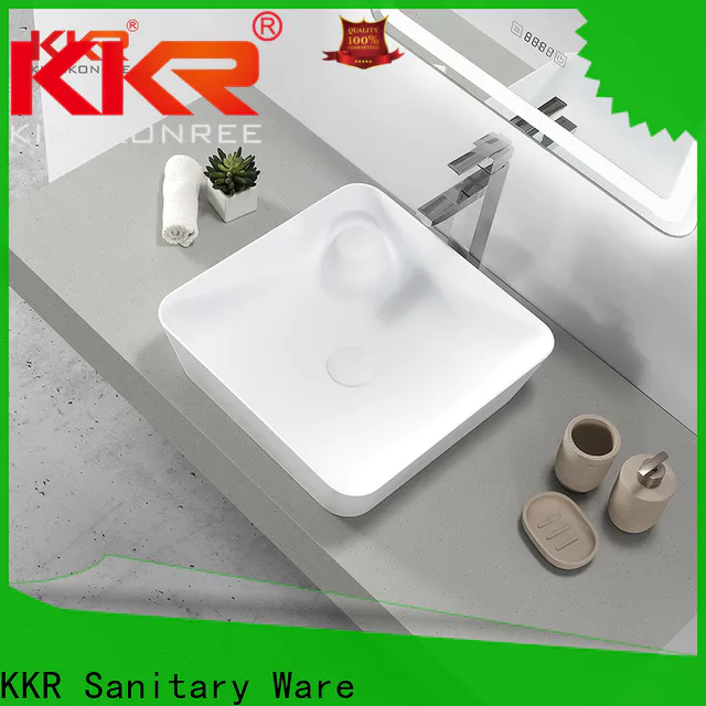 approved above counter square bathroom sink design for hotel