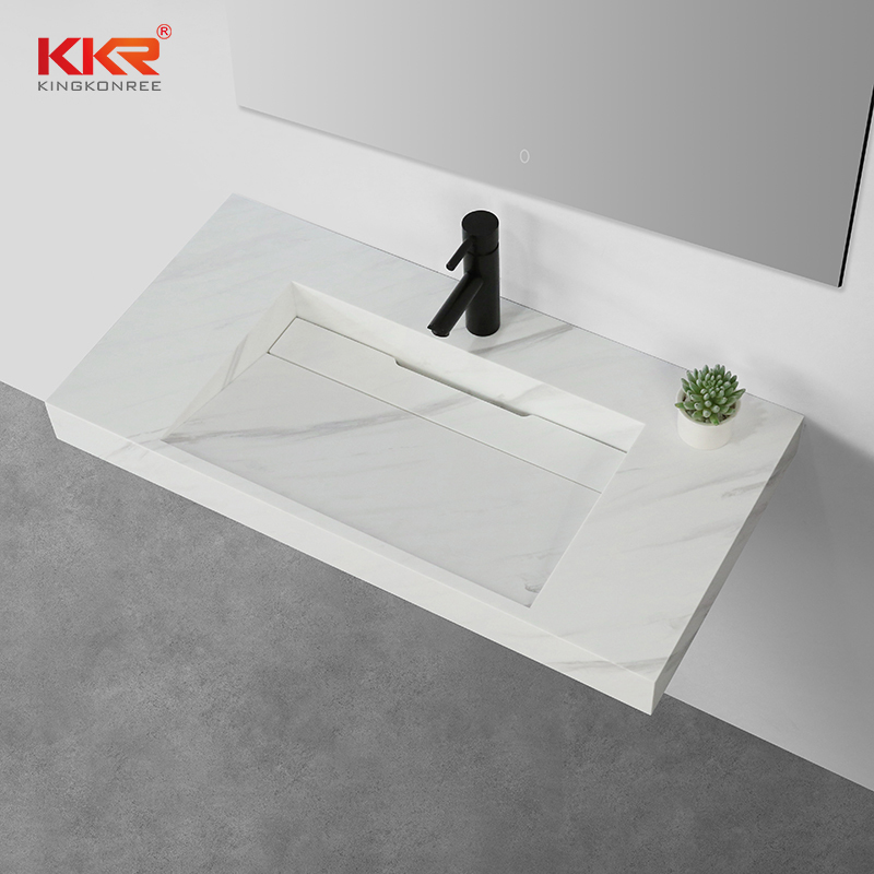 Solid Surface Wall Hung Basin Acrylic Stone Marble Wall Mount Sink M8868-900