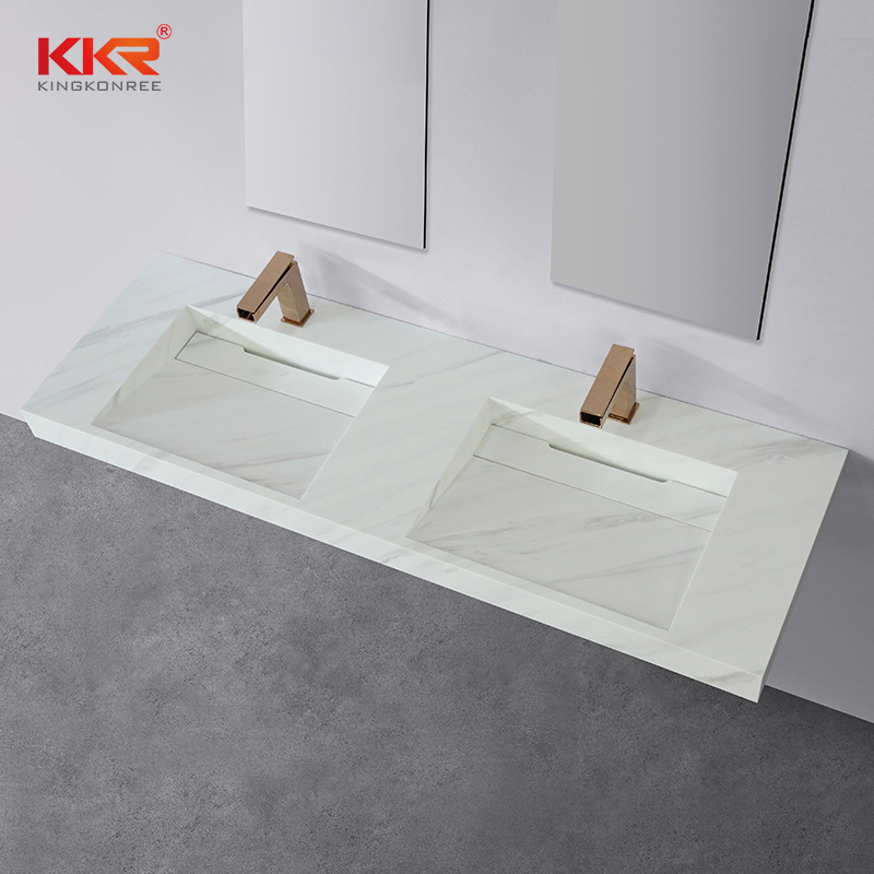 Long Bathroom Basin Solid Surface Artificial Stone Wash Basin Acrylic Resin Sink M8868-1200