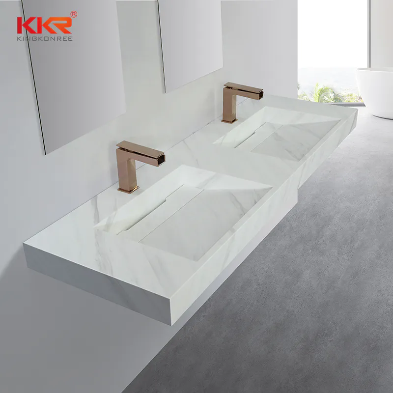 Long Bathroom Basin Solid Surface Artificial Stone Wash Basin Acrylic Resin Sink M8868-1200