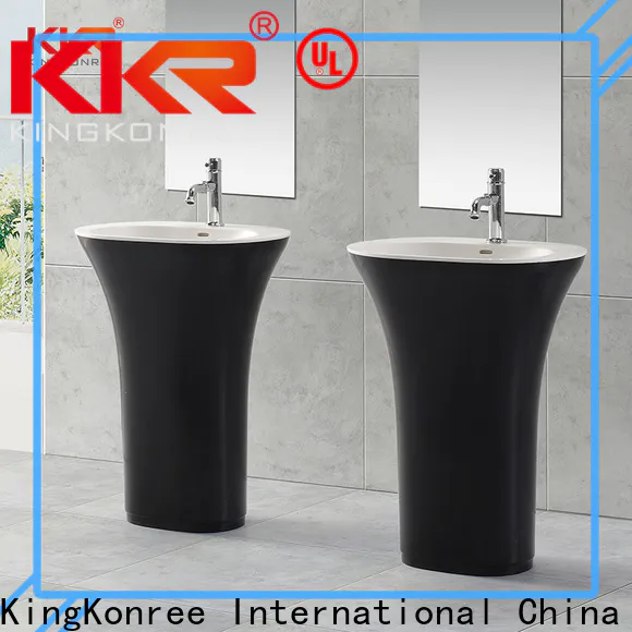 black freestanding pedestal sink manufacturer for hotel